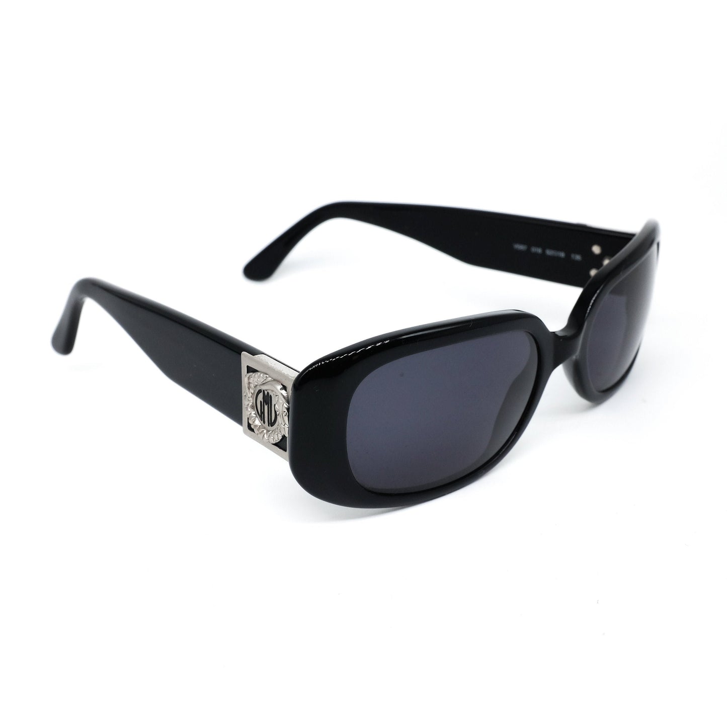 Gian Marco Venturi V587 glossy black acetate square sunglasses 80s NOS italy