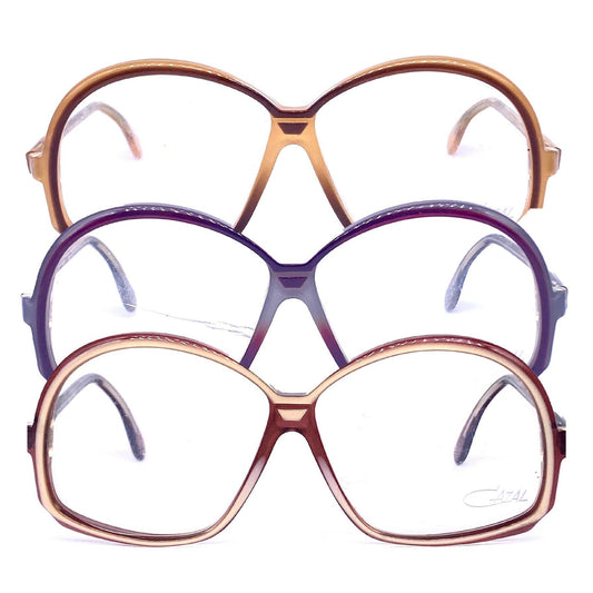 Cazal 156 round oversized multilayered frames 1980s NOS W Germany, 3 colorways