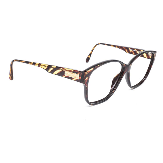 Paloma Picasso 3705 large square-ish semi amber zebra frames for glasses frames made in Austria, NOS 90s