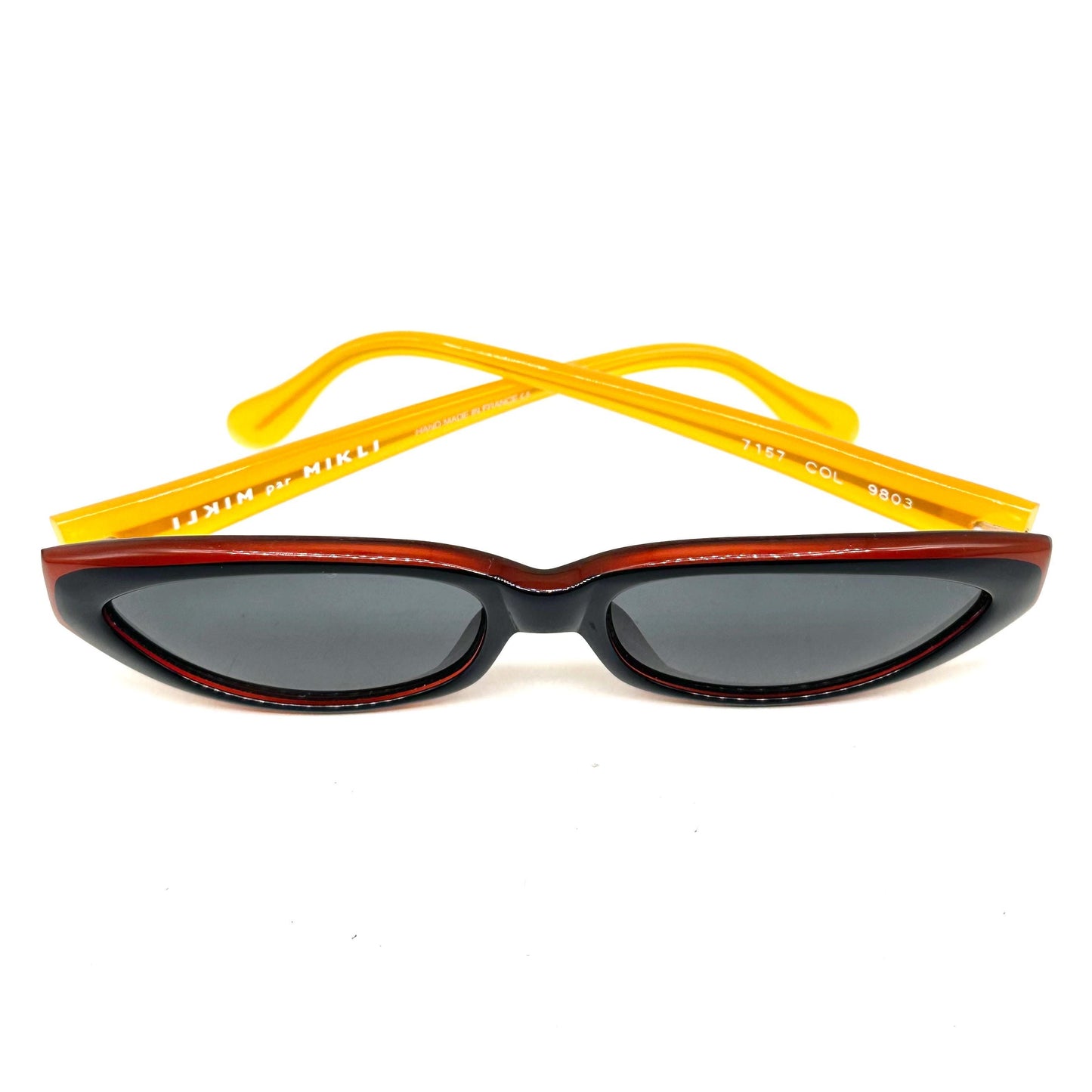 Alain Mikli 7157 black and orange acetate sunglasses, 90s NOS handmade in France