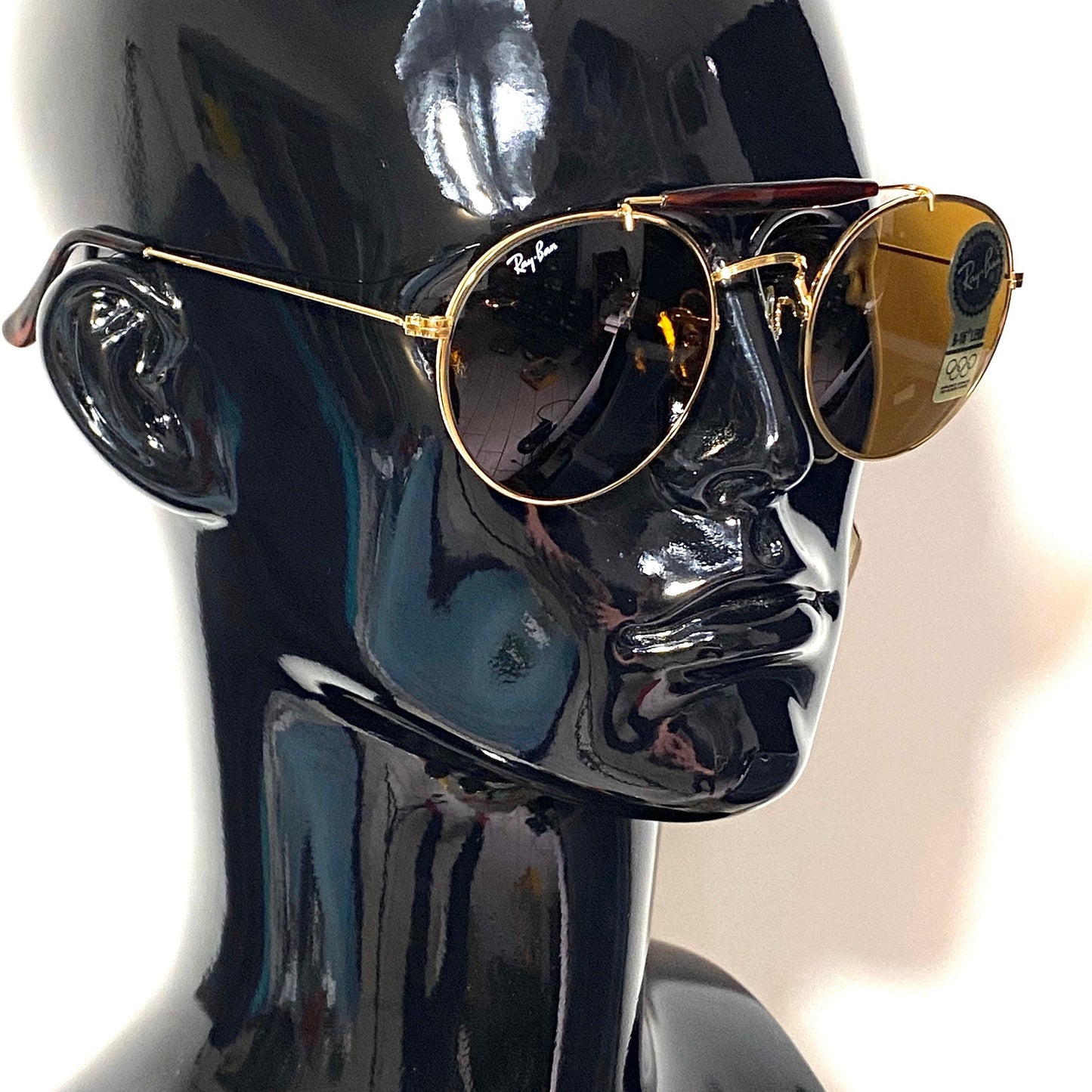 Rayban B e L round aviator outdormans occhiali da sole placcati oro NOS 90s