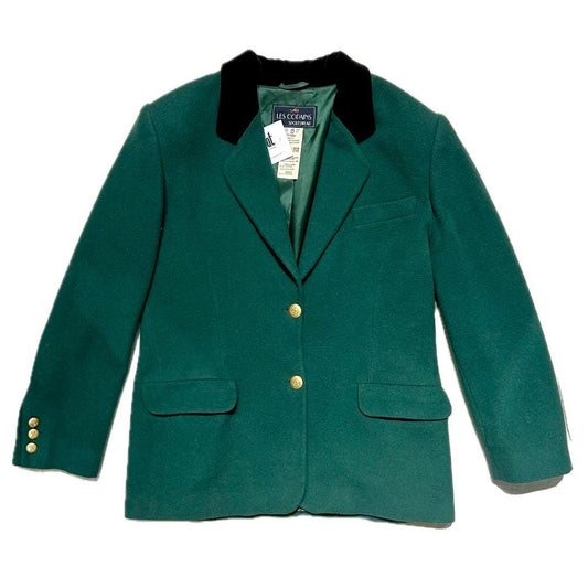 Les Copains forest green woolen blazer 80s woman size 46
