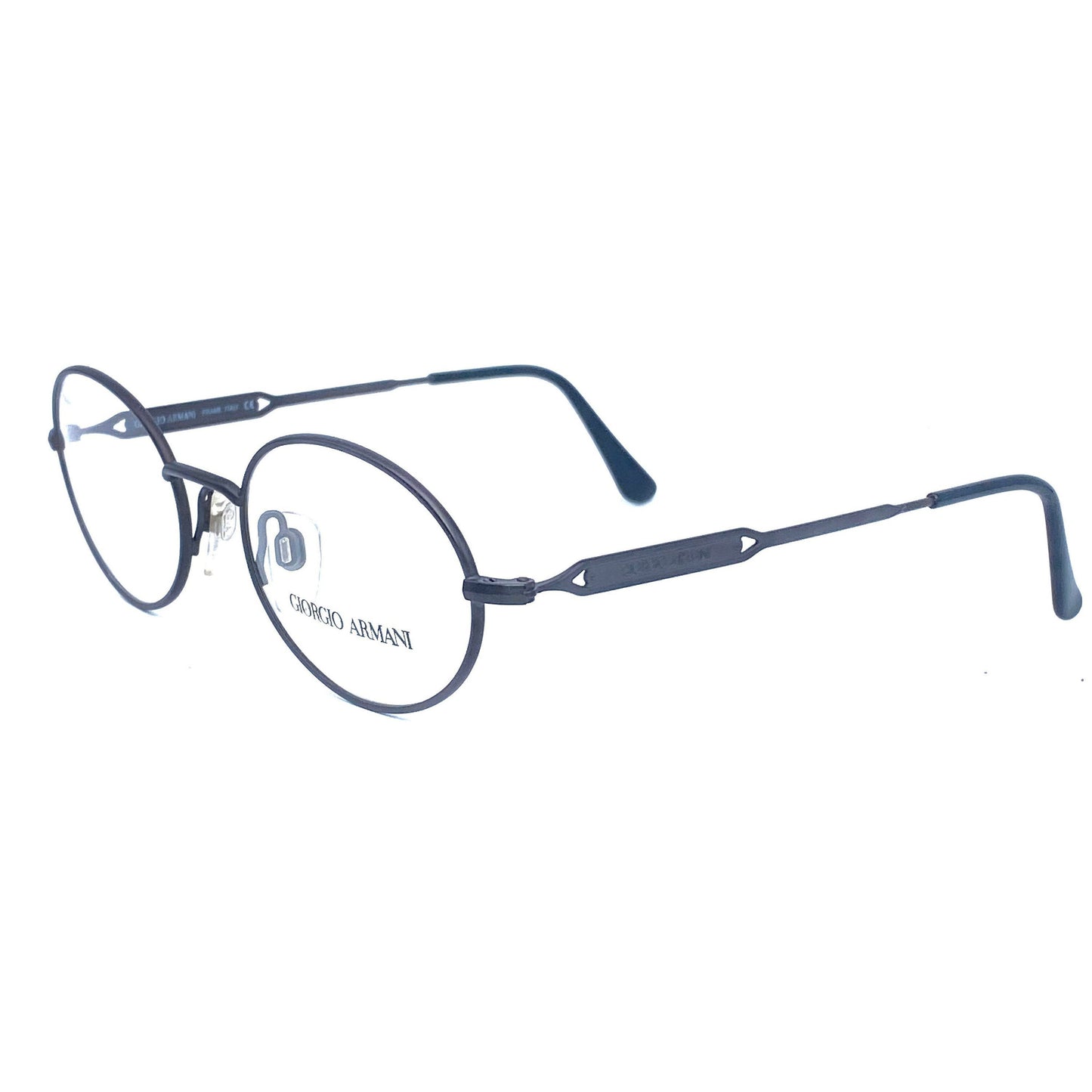 Giorgio Armani Total black oval eyeglasses frames made in Italy, 1980s NOS