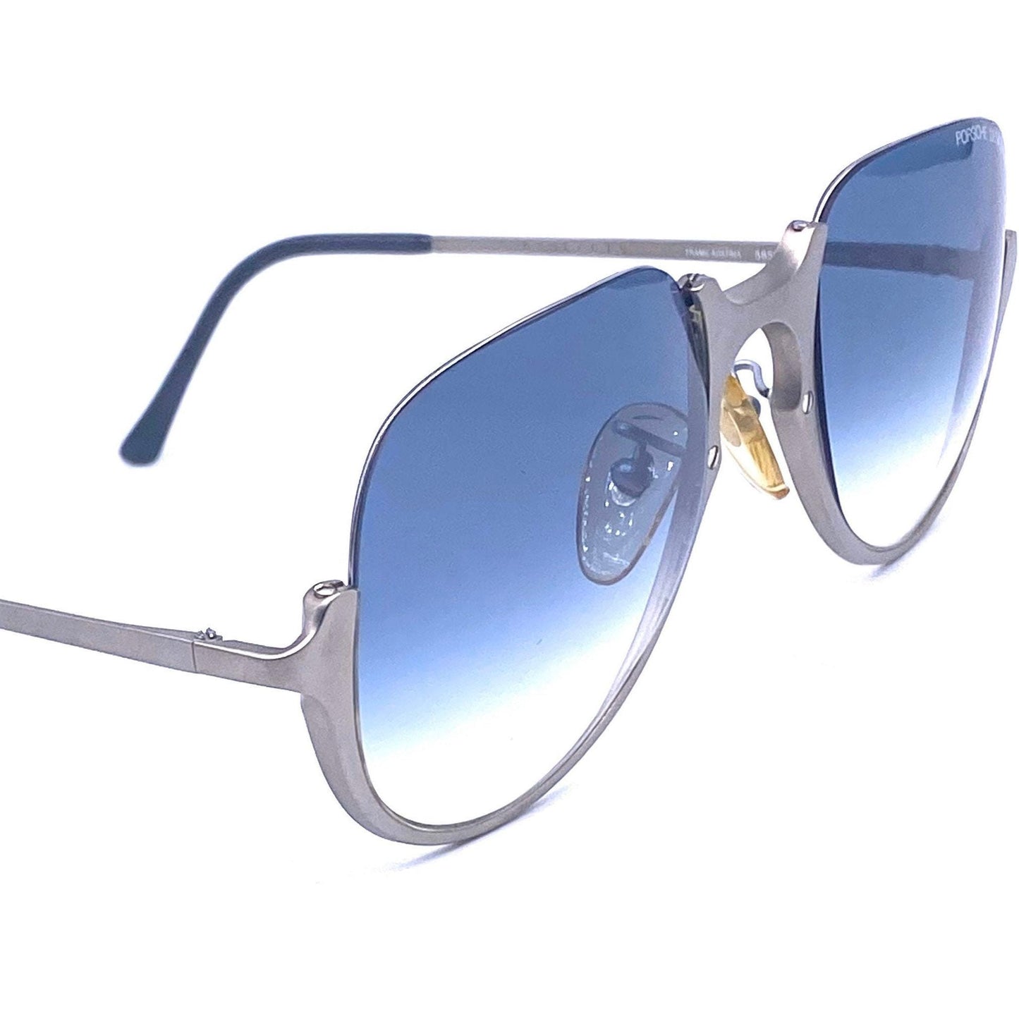 Carrera Porsche Design 5650 titanium sunglasses w halfrim structure, NOS 90s full set w case