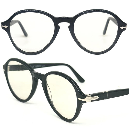 Persol Ratti black round keyhole frames hand made in Italy 1960s