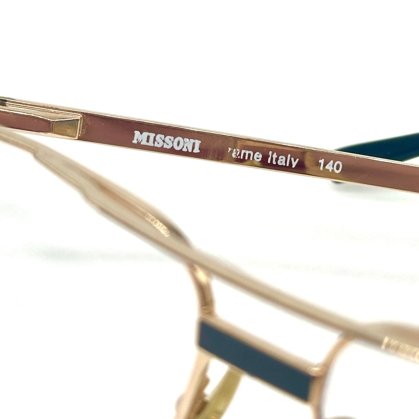 Missoni M405 gold square aviator eyeglasses made in Italy, 90s NoS