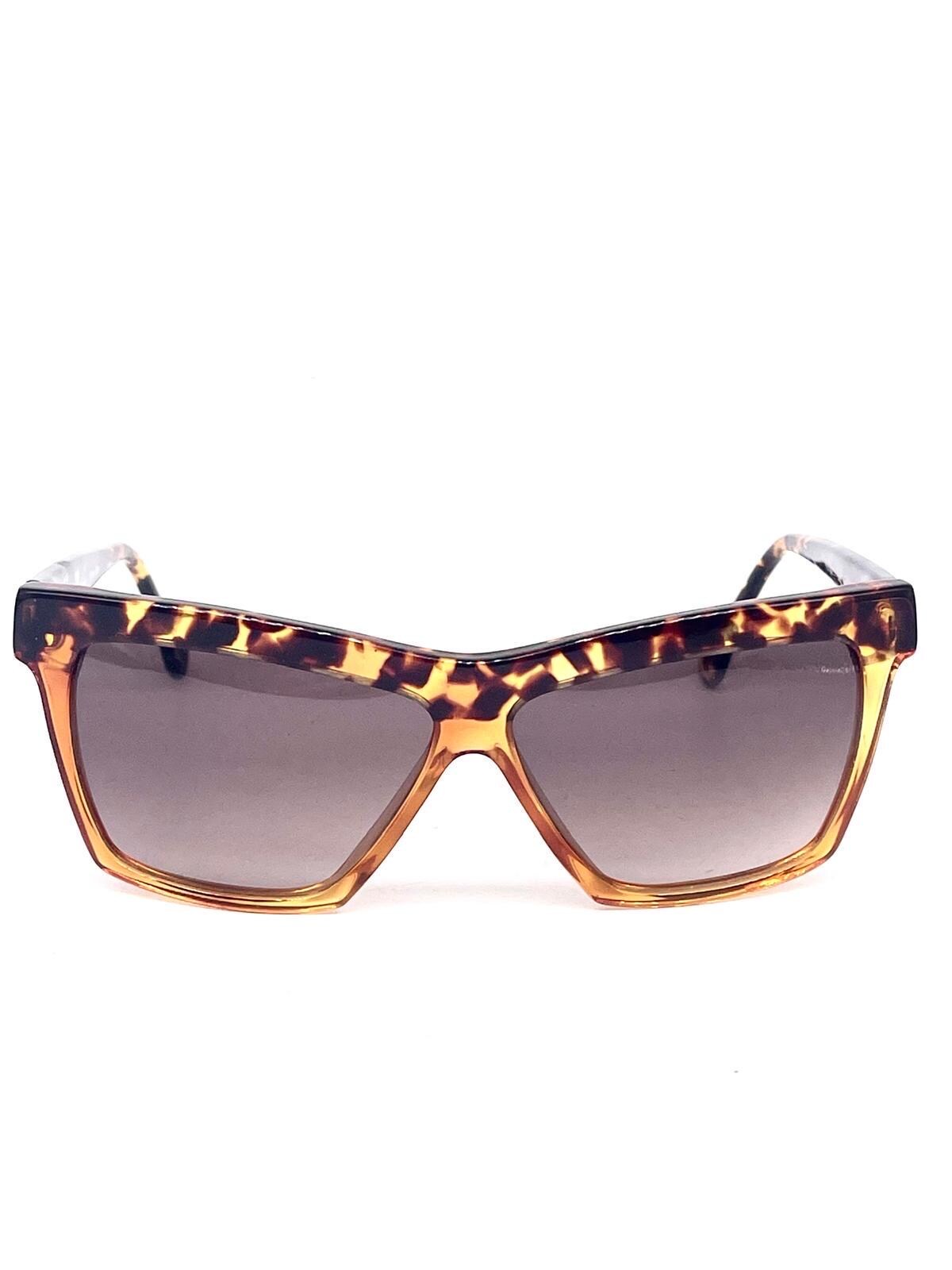 Bluemarine bicolor tortoise-cola cateye oversize sunglasses hand made Italy 90s NOS