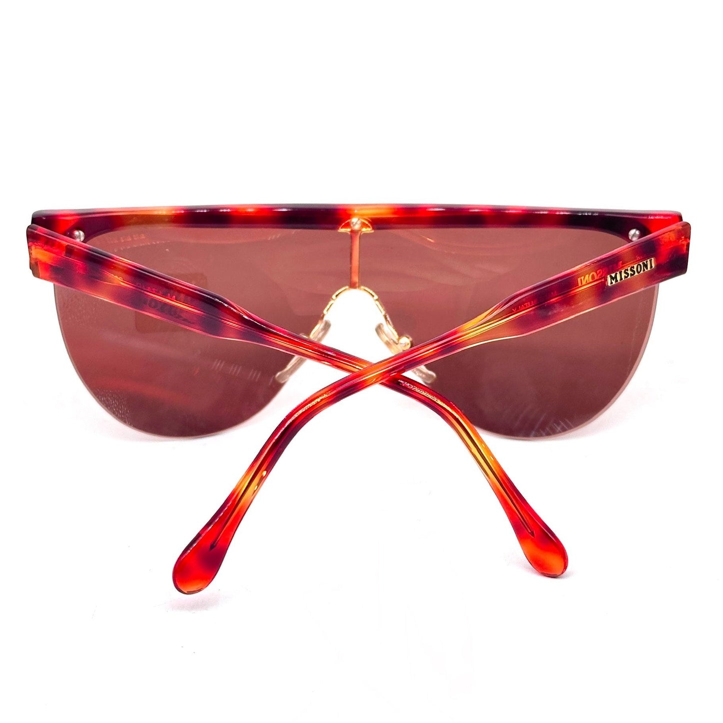 Missoni M171/S tortoise mask/ shield sunglasses w flat top browline, NOS 90s mint
