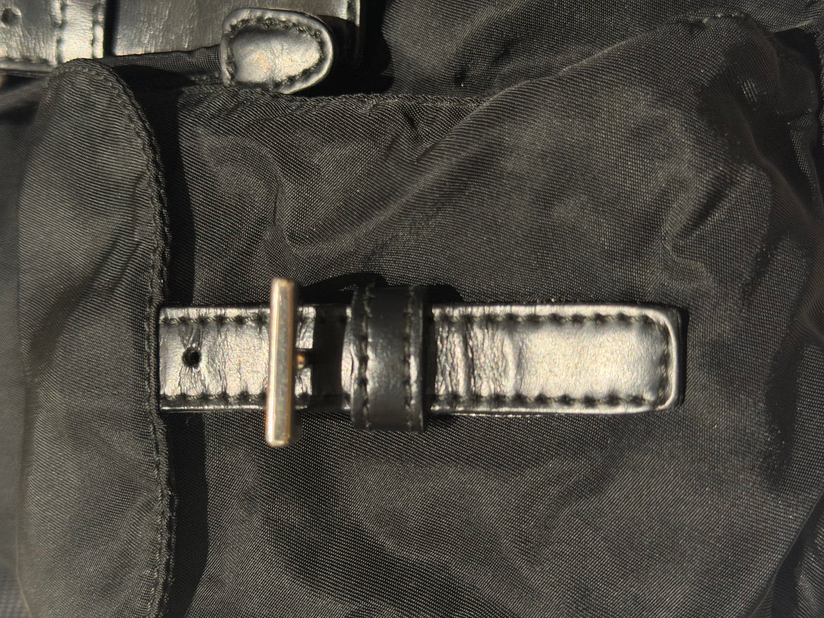 Prada 1978 small black nylon-leather backpack, iconic and perfect