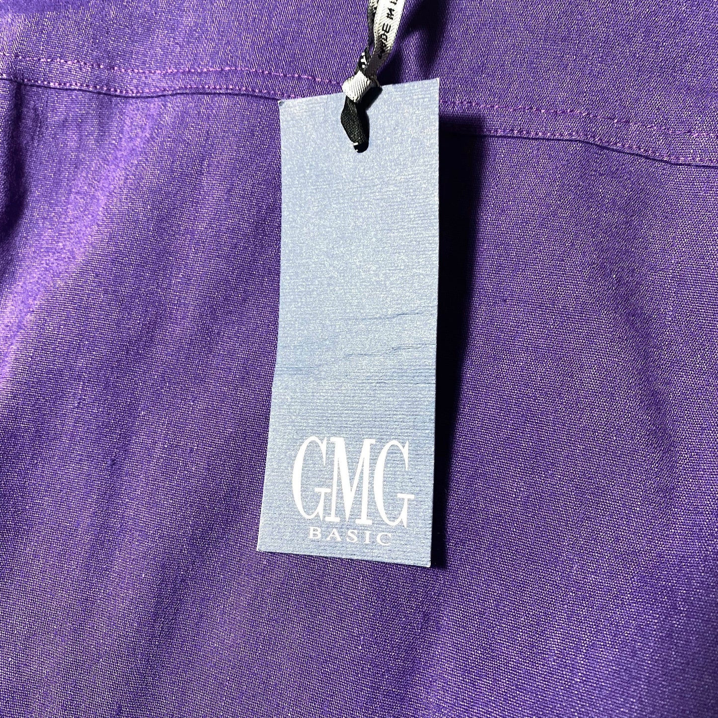 GMC purple linen / elasthane ladies dress with sexy cutoff detail on the back, new with tags 80s Italy