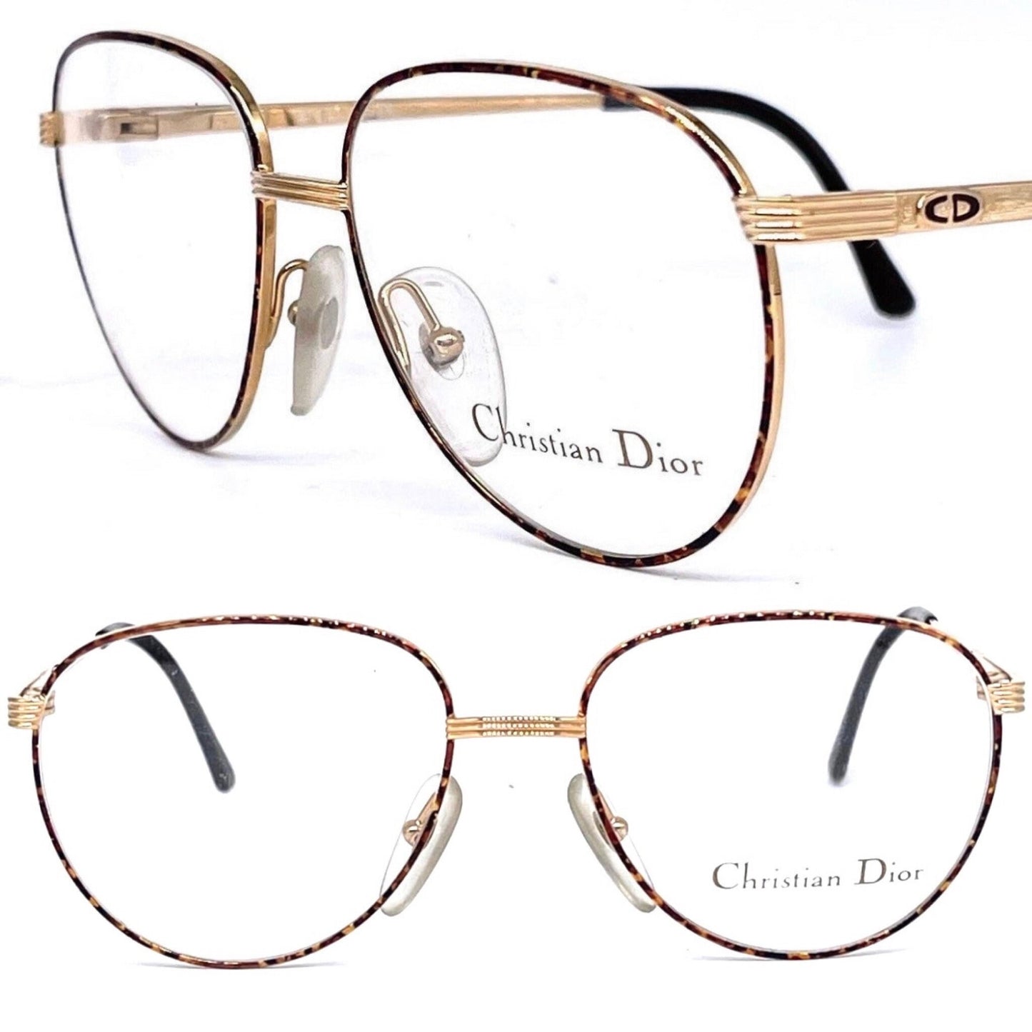 Christian Dior 2754 vintage round golden metal glasses new from stock