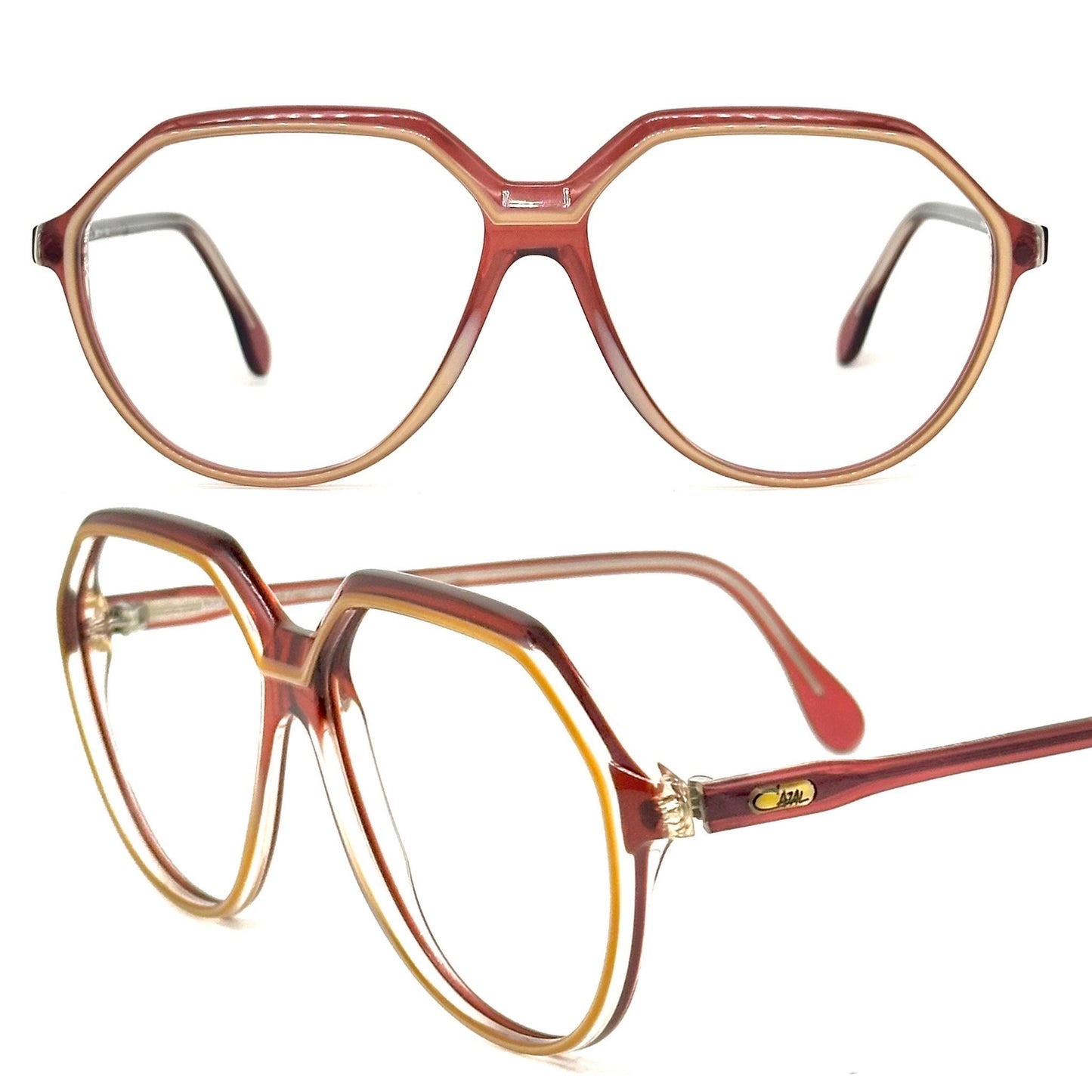Cazal 624 iconic clear oversized eyeglasses, 1989s NOS W Germany