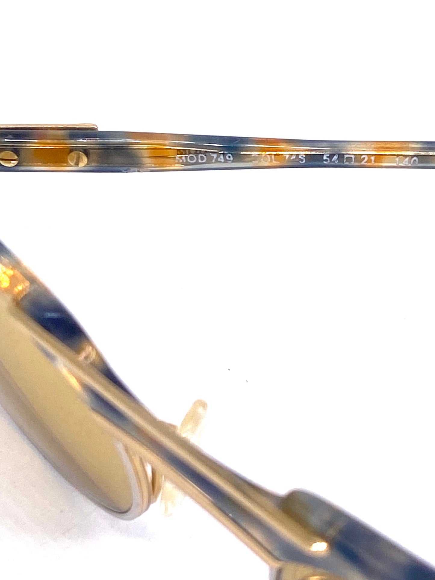 Cazal 749 oval hip silver/gold sunglasses with amber lenses, NoS 80s W Germany
