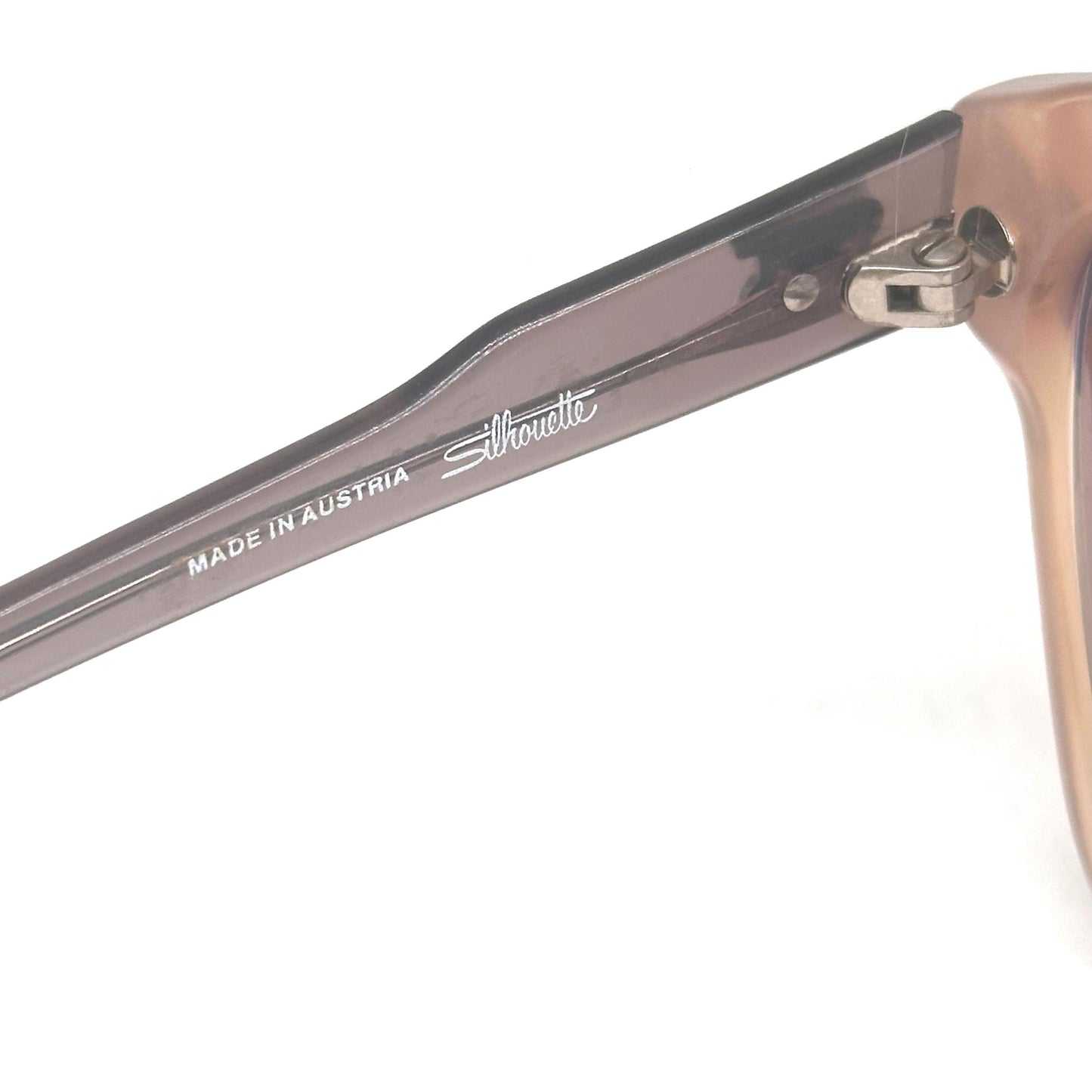 Silhouette 3023 cream and purple clear oversized sunglasses with purple diagonals on the sides, 1980s NOS Austria