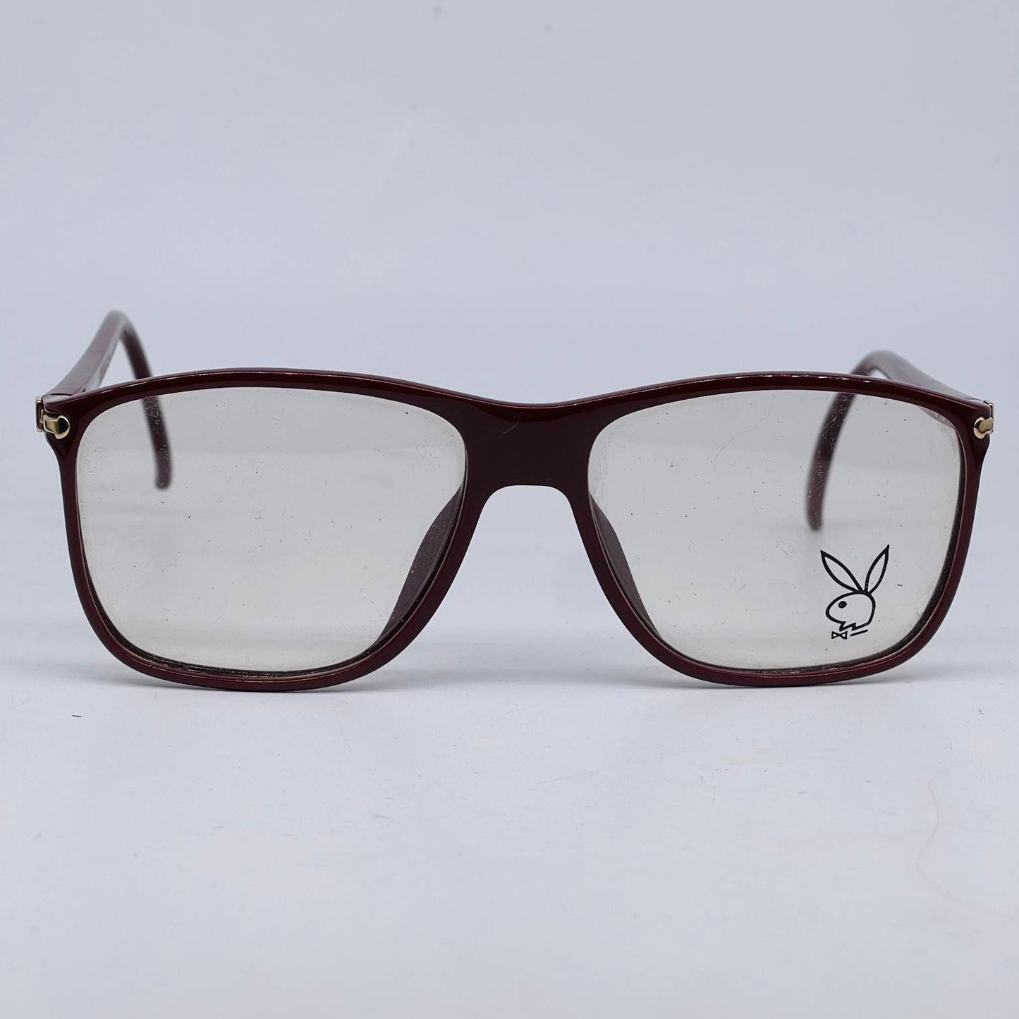 Playboy 4638 square burdundy eyeglasses frames in Optyl acetate, NOS 80s mint.