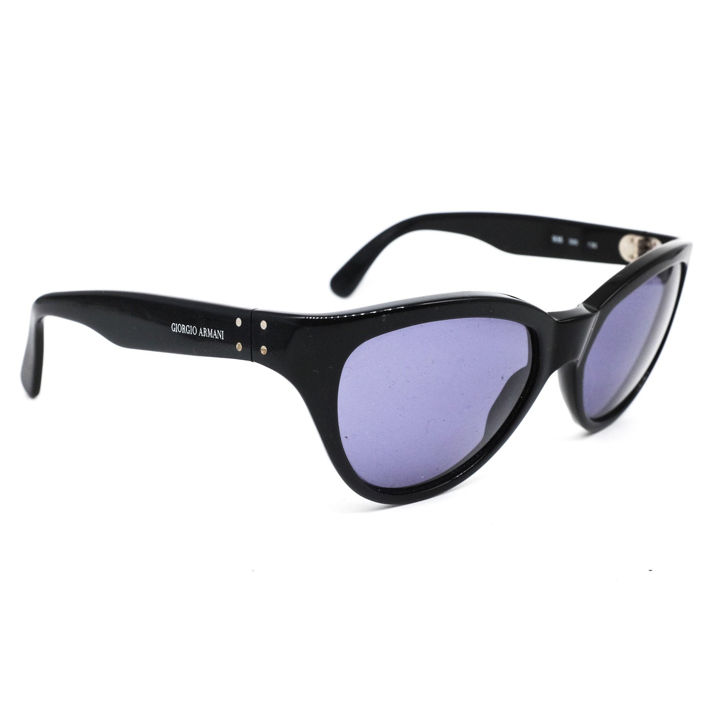 Giorgio Armani black cateye sunglasses w gold pins, Emporio 1980s NOS Italy