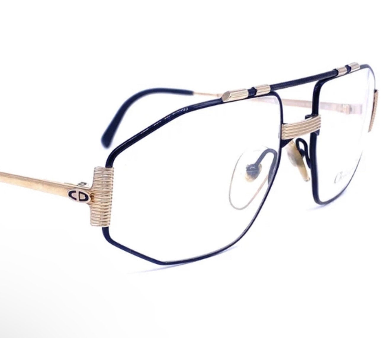 Occhiali da vista aviator Christian Dior 2516 avant garde, anni '80 NOS