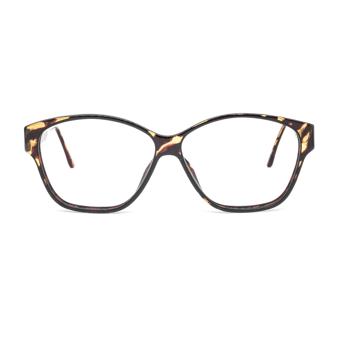 Paloma Picasso 3705 large square-ish semi amber zebra frames for glasses frames made in Austria, NOS 90s