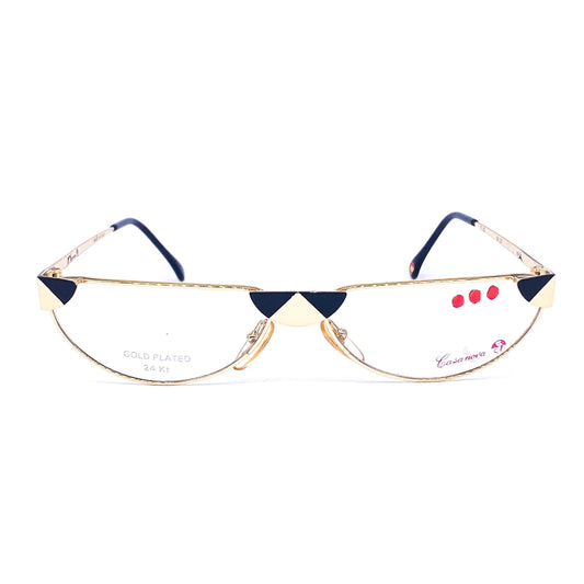 Casanova C02 vintage luxurious cateye eyeglasses frames plated in 24k gold, nos 80s Italy