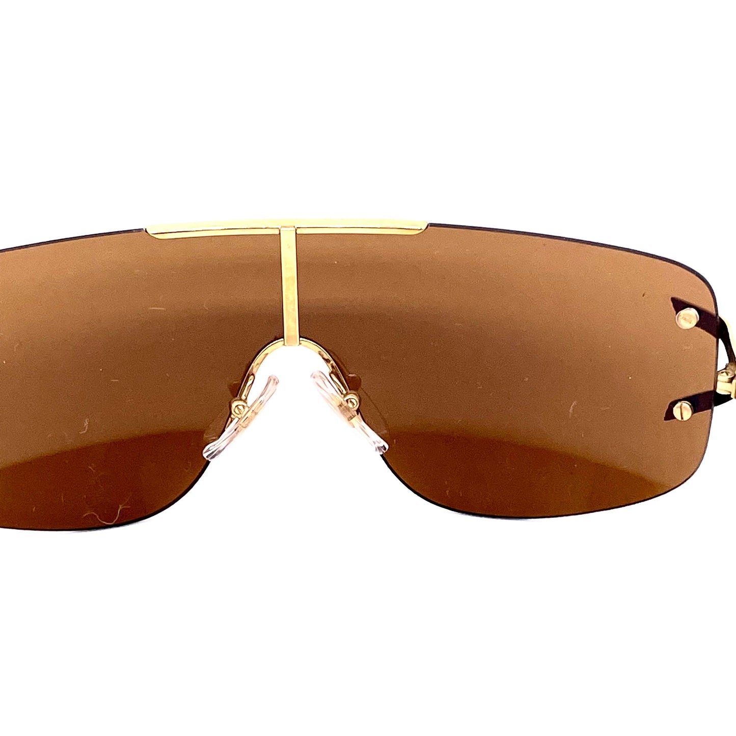 Emanuel Ungaro by Persol Ratti mask sunglasses with gold plated structure & rope temples NOS 80s