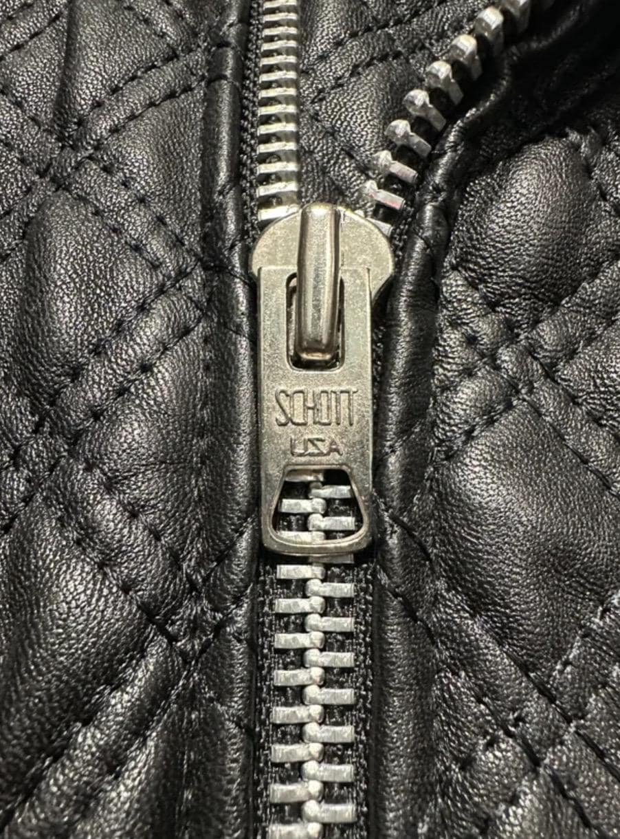 Schott X Swildens Ltd edition matelasse chiodo rocker - biker lambskin leather jacket ladies sz M