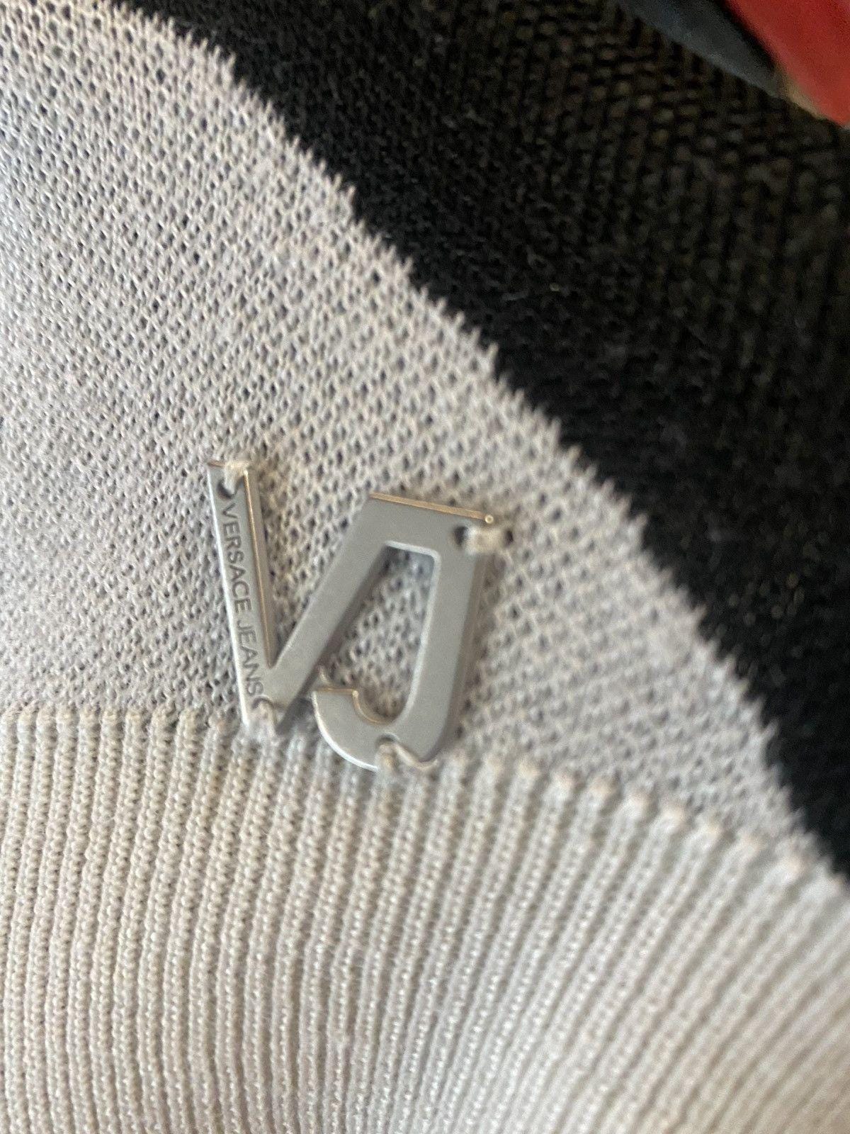 Versace Jeans black-white houndstooth light V neck pullover, mint s M