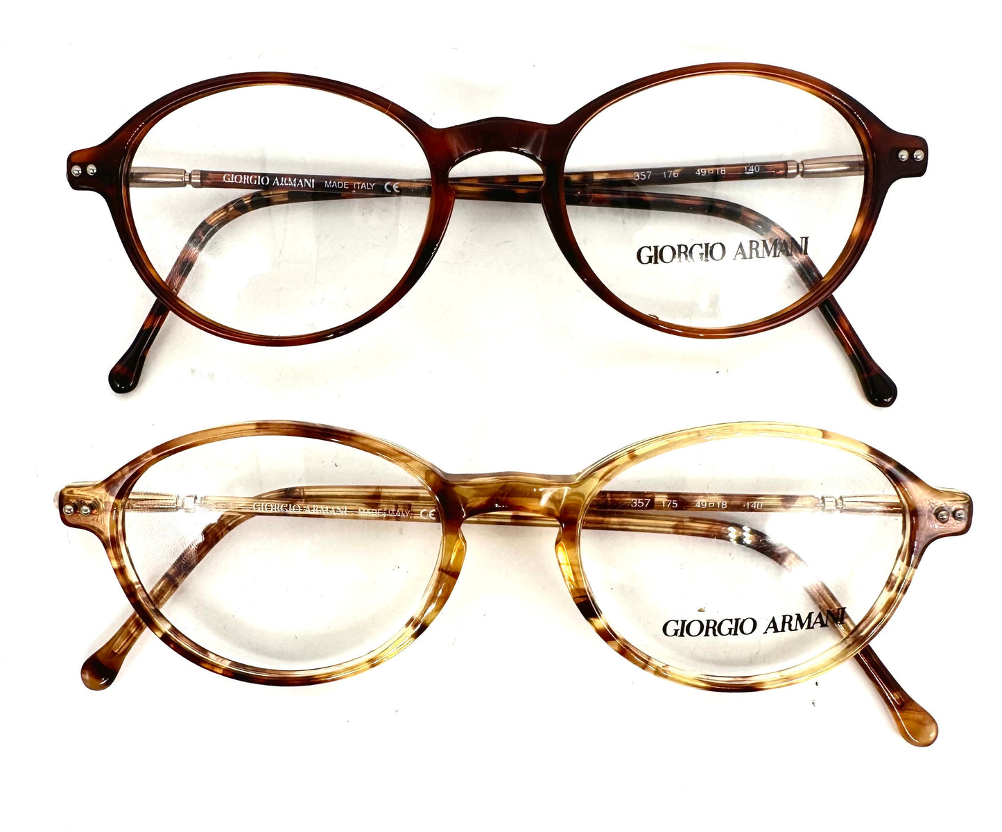 Giorgio Armani 357 oval tortoise keyhole bridge eyeglasses , NOS 90s Italy