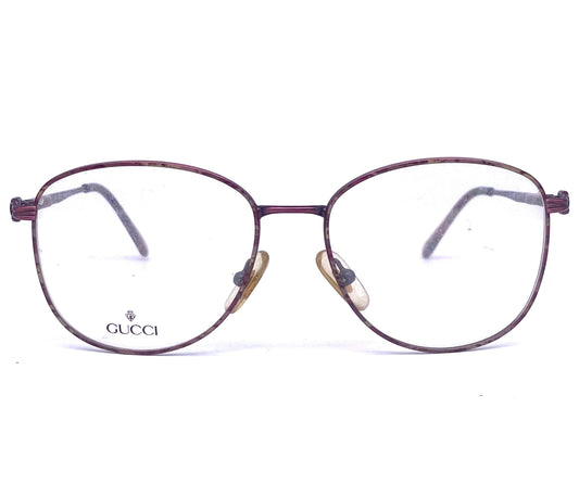 Gucci gg2299 dark purple metallic round square eyeglasses frames, 90s NOS made in Italy