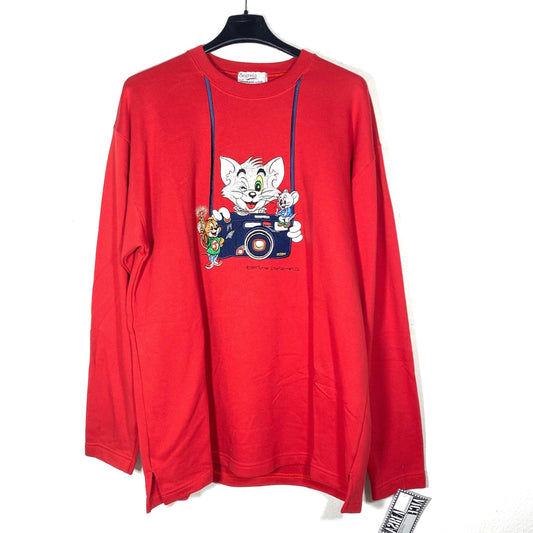Segreta by Schvili Tom & Jerry camera embroidered sweatshirt, mint condition sz S oversized fit