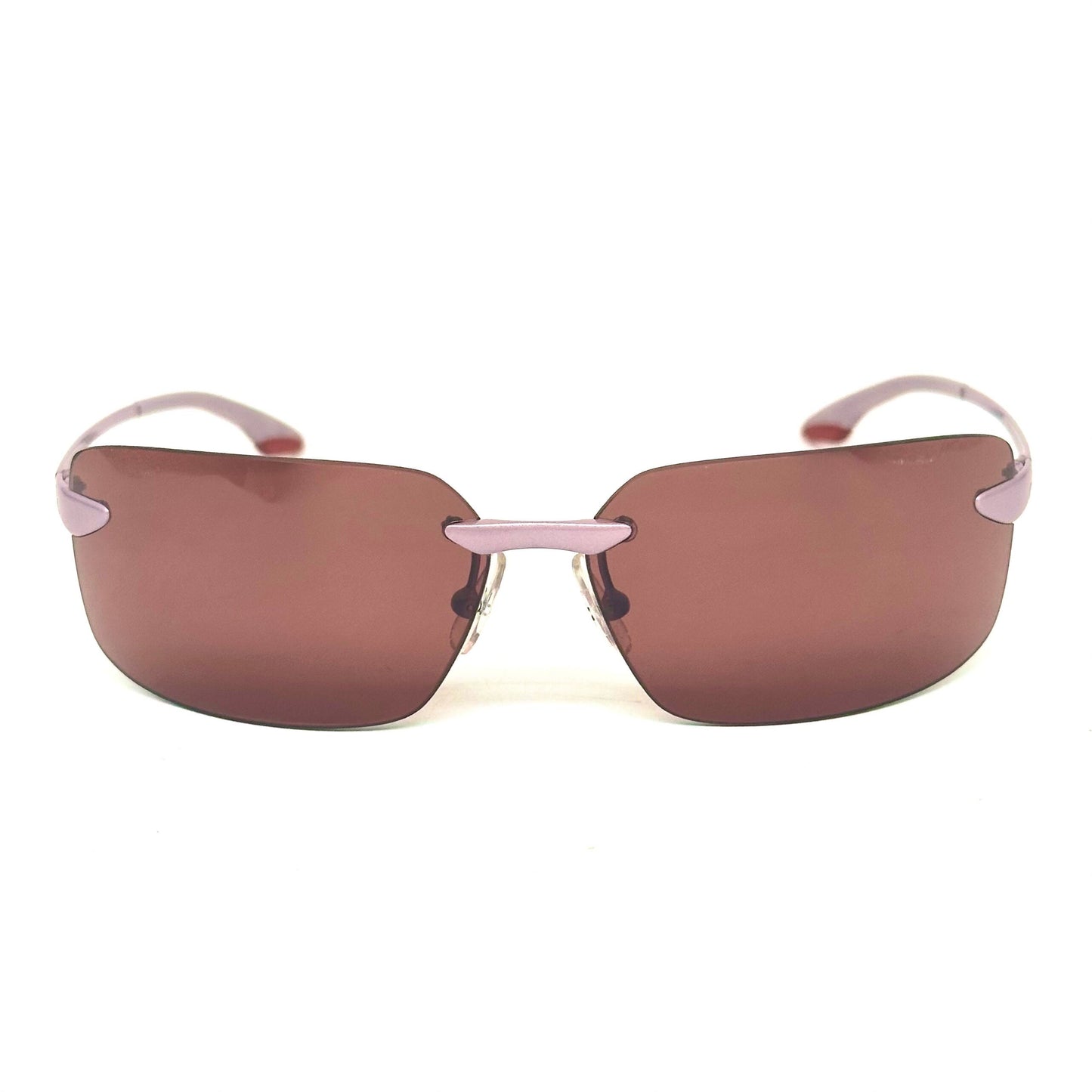 Calvin Klein 2053S 204 early y2k pink square rimless sunglasses made in Italy, NOS