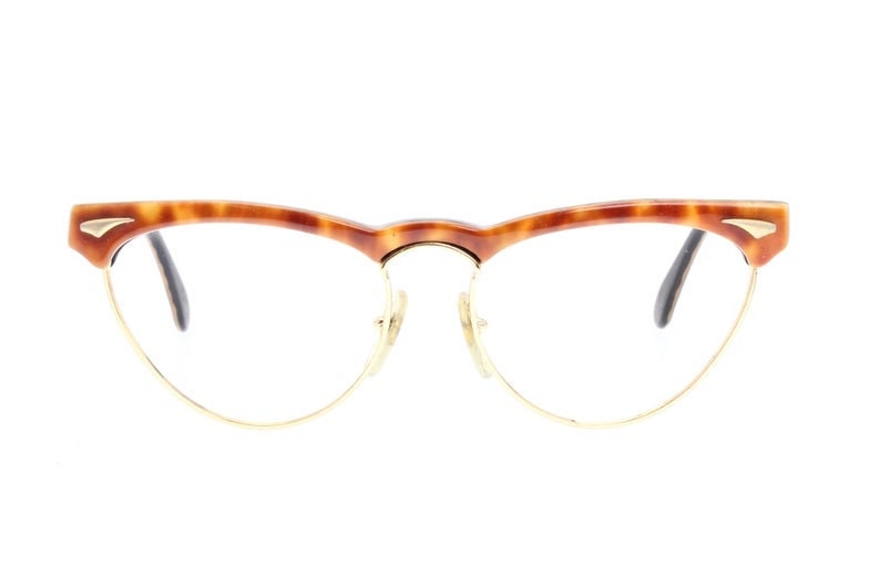 Missoni m179 golden cateye glasses w demi blonde cello brows & temples, NOS 80s Italy