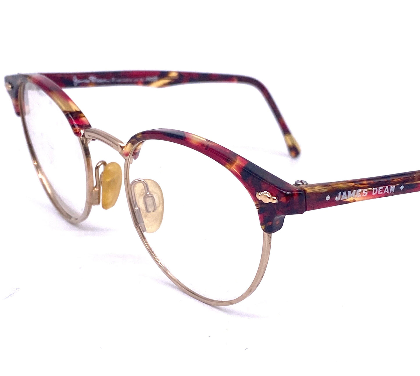 James Dean tortoise/gold panto clubmaster eyeglasses frames made in Spain by Indo, NoS