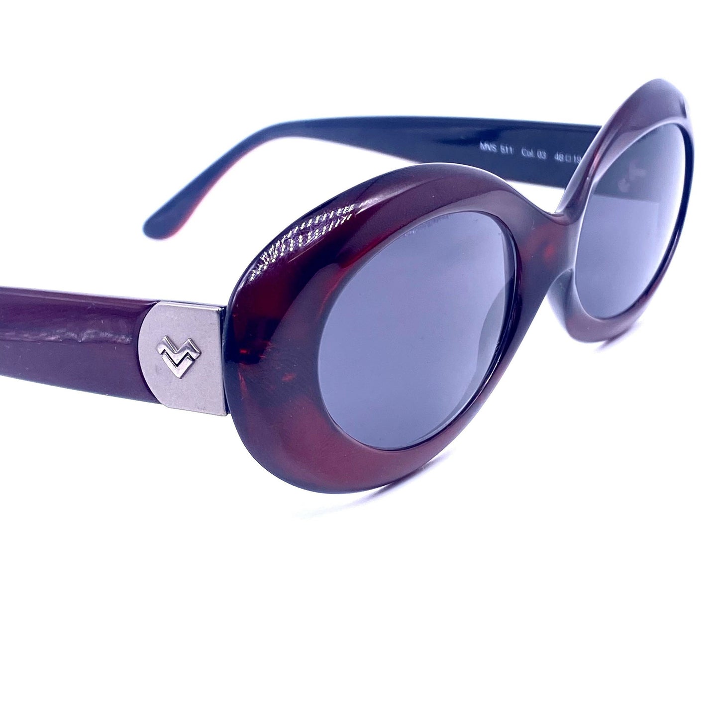 Mario Valentino Cobain style oval cello sunglasses in 3 colorways, NOS 90s