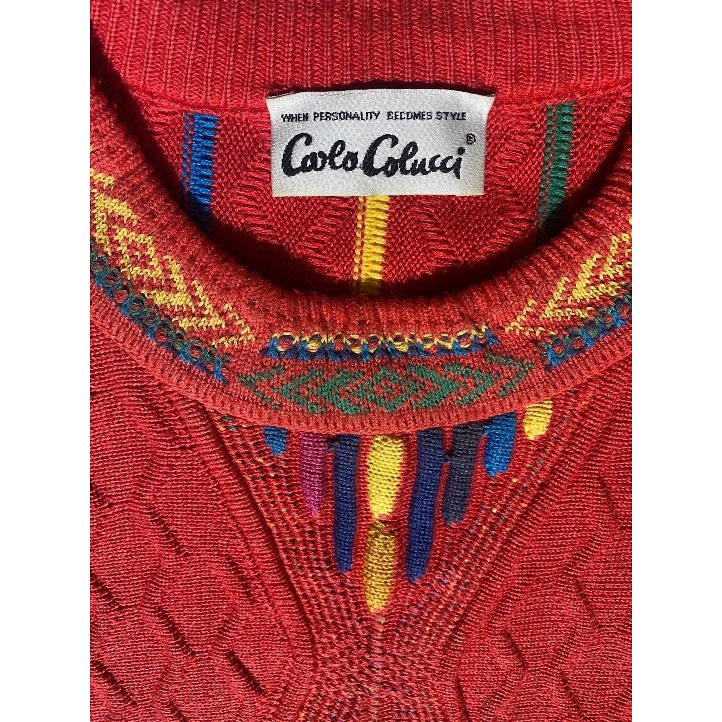 Carlo Colucci collectors Biggie style multicolor jumper size XXL -54 , Mint!