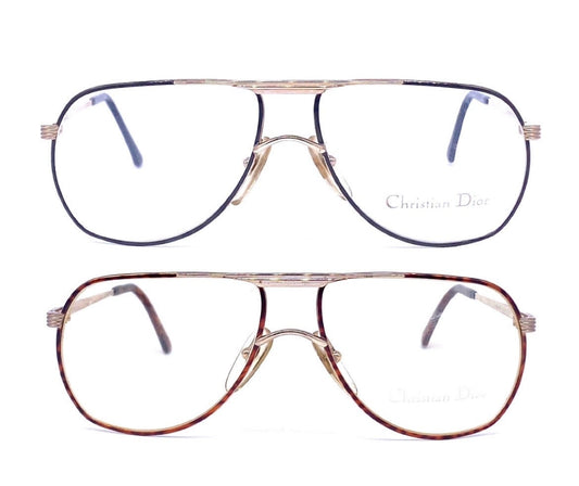 Christian Dior 2553 golden aviator eyeglasses frames brand new from deadstock, NOS 80s 2 colorways