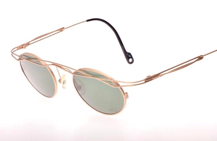 Flair Eye-Q unique intricate round avant-garde titanium sunglasses made in Germany, 80s NoS