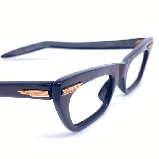 Euroglass 1950s spiky cateye eyeglasses frames, NOS handmade in France mint