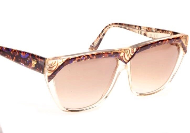 Premier oversized square sunglasses with an incredible shell alike mother pearl texture, NOS 80s France