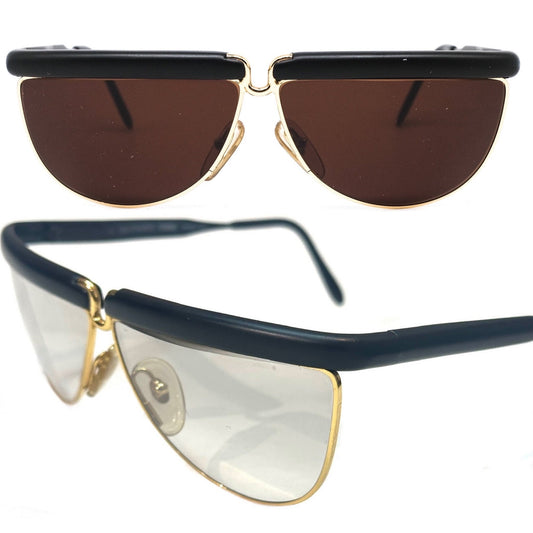 Gianfranco Ferré GFF 30 sunglasses vintage made in Italy in the 80s with black metal frames temples