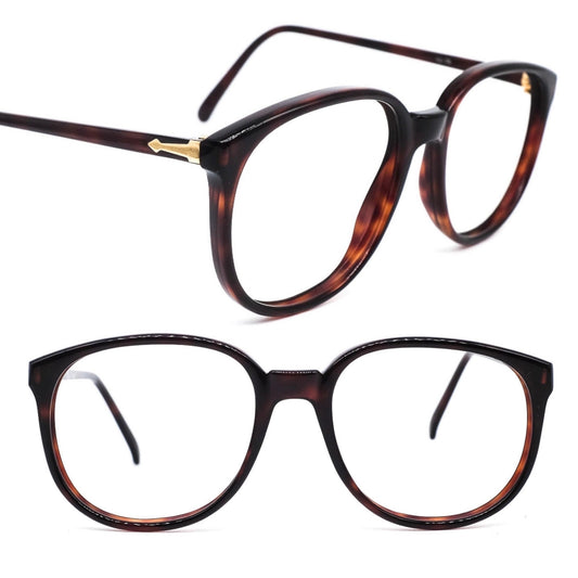 Persol Ratti tortoise pantos frames w golden metal arrow hinges, NOS 80s Italy