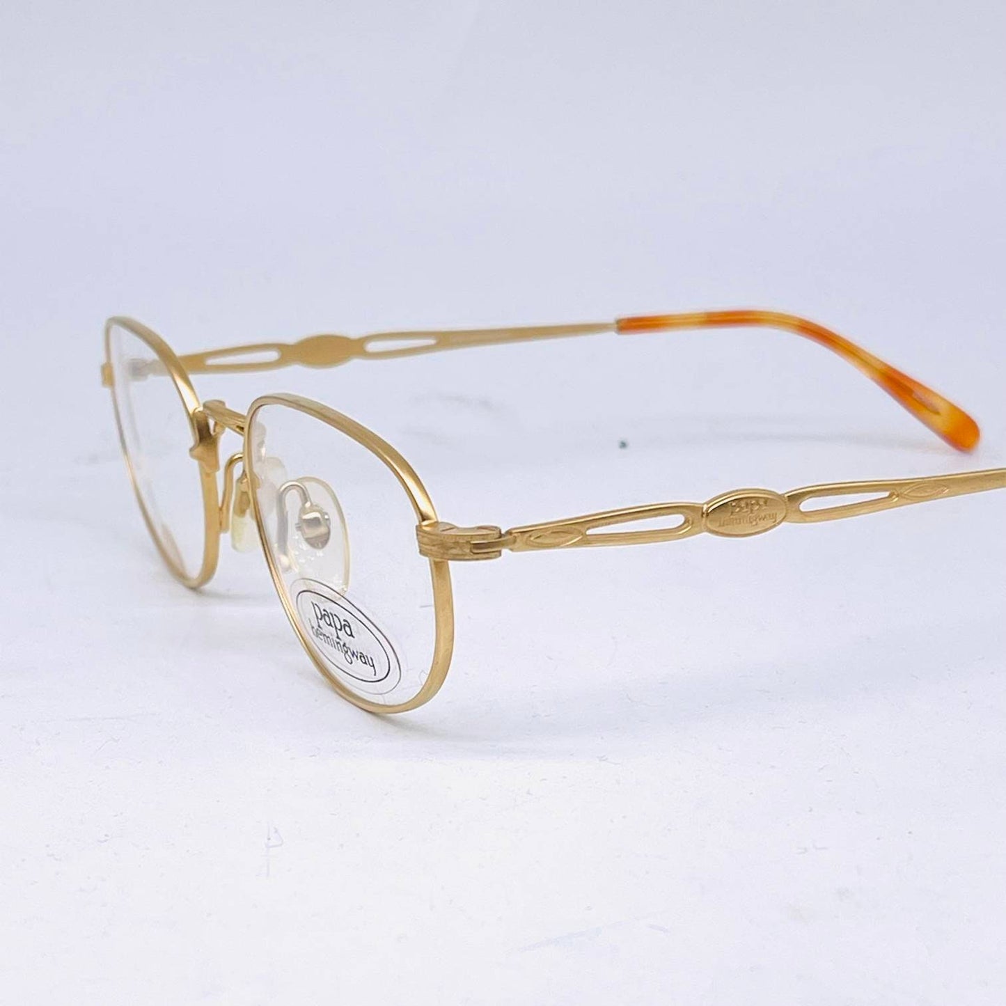 Papa Hemingway glasses Classic size golden oval brillant metal frames