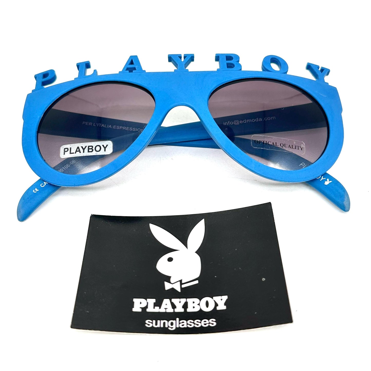 Playboy Rare Vintage Sunglasses Hard Rubber Frame with 3D Extruded Logo 90s NOS