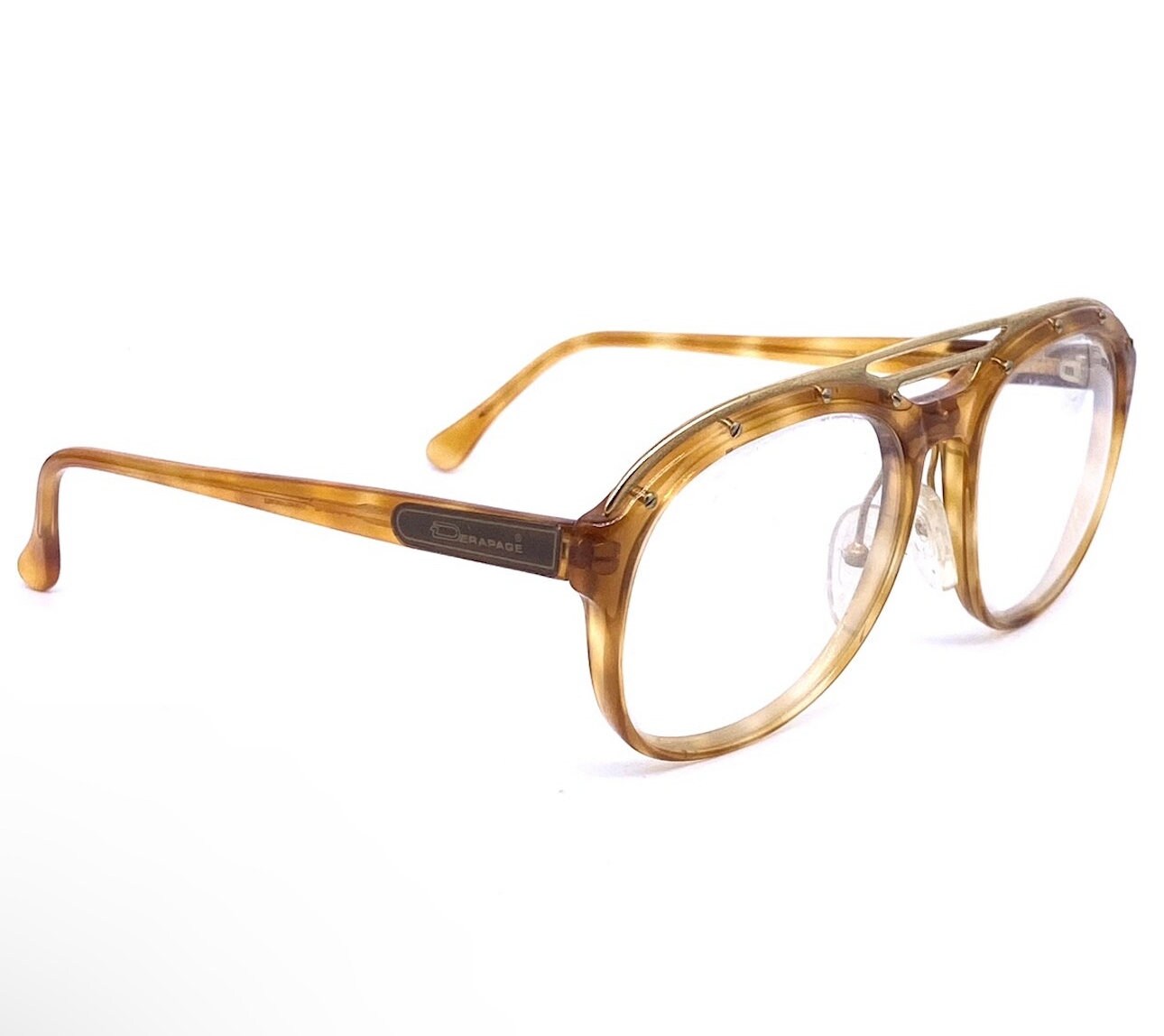 Dérapage luxury aviator glasses hand made in Italy, 2 colorways, NOS 80s