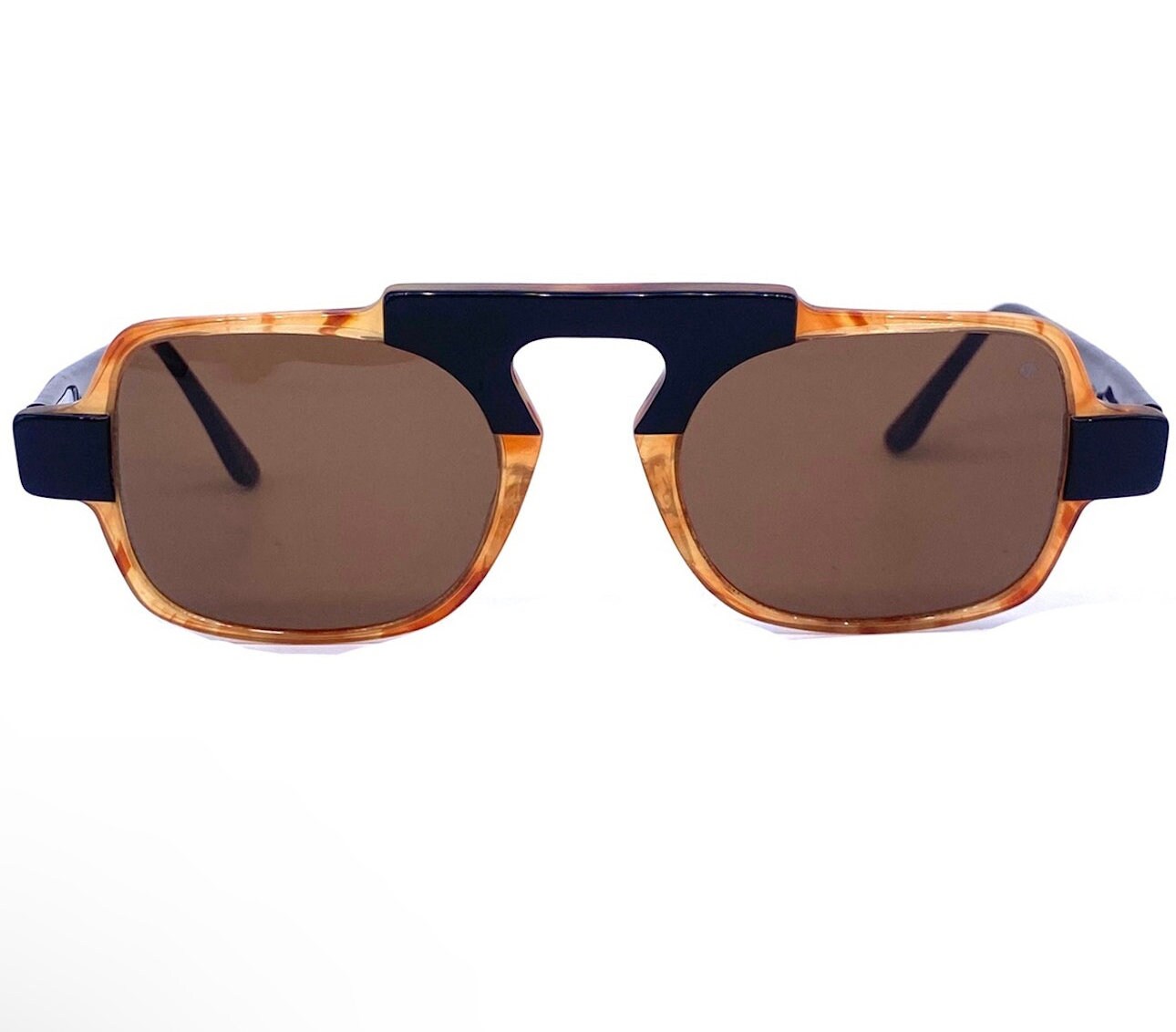 Ch. Dunhill 2527 square avant-garde sunglasses hand made in Italy 80s NOS, rare
