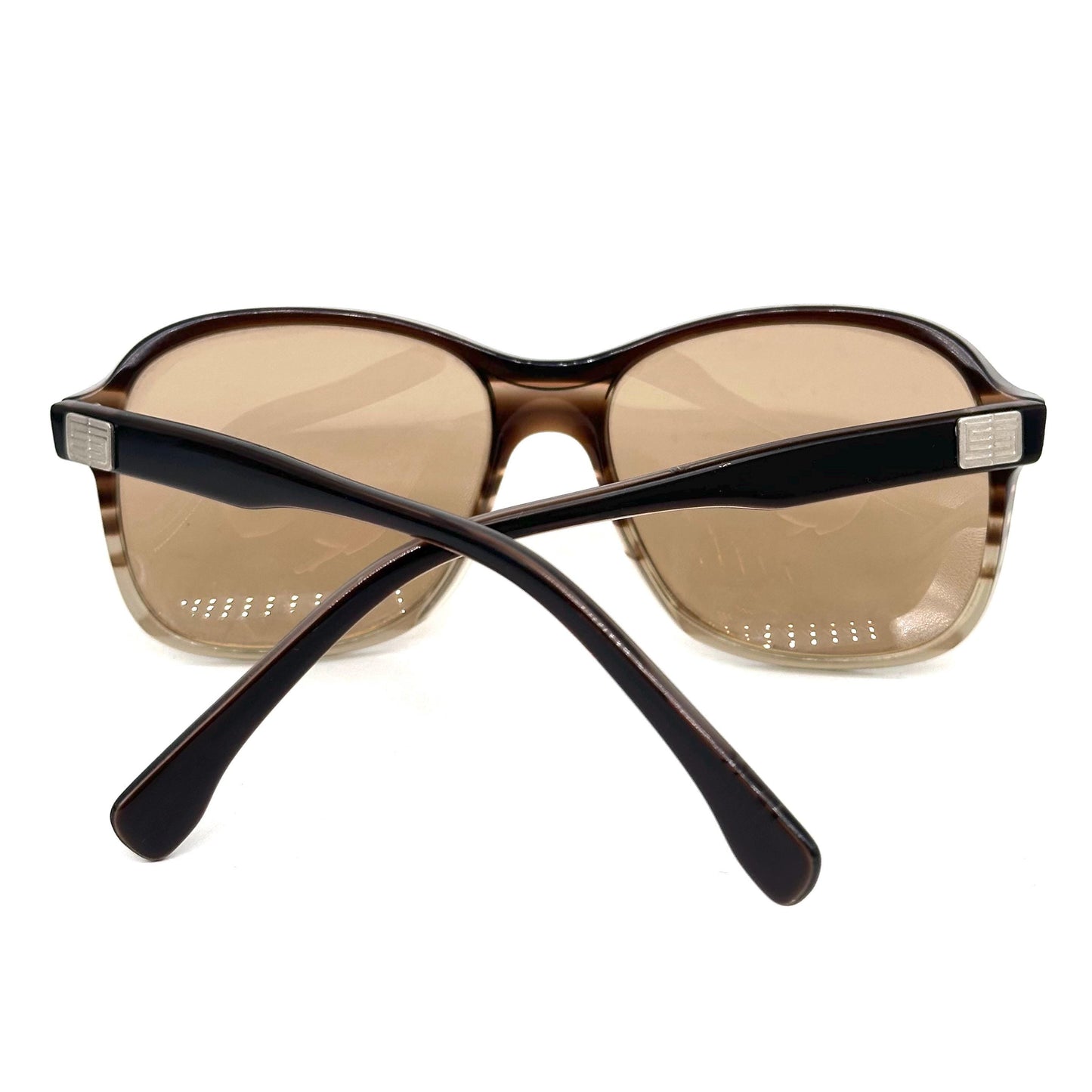 Emilio Pucci 366 140 brown striped shade clear frame sunglasses 80s NoS Made in France