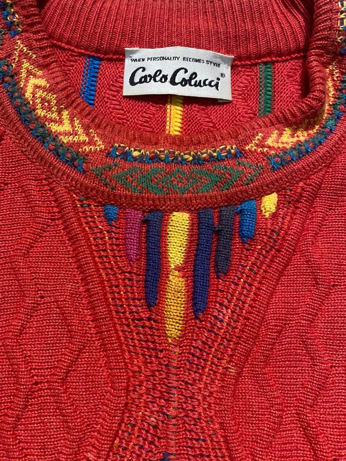 Carlo Colucci collectors Biggie style multicolor jumper size XXL -54 , Mint!