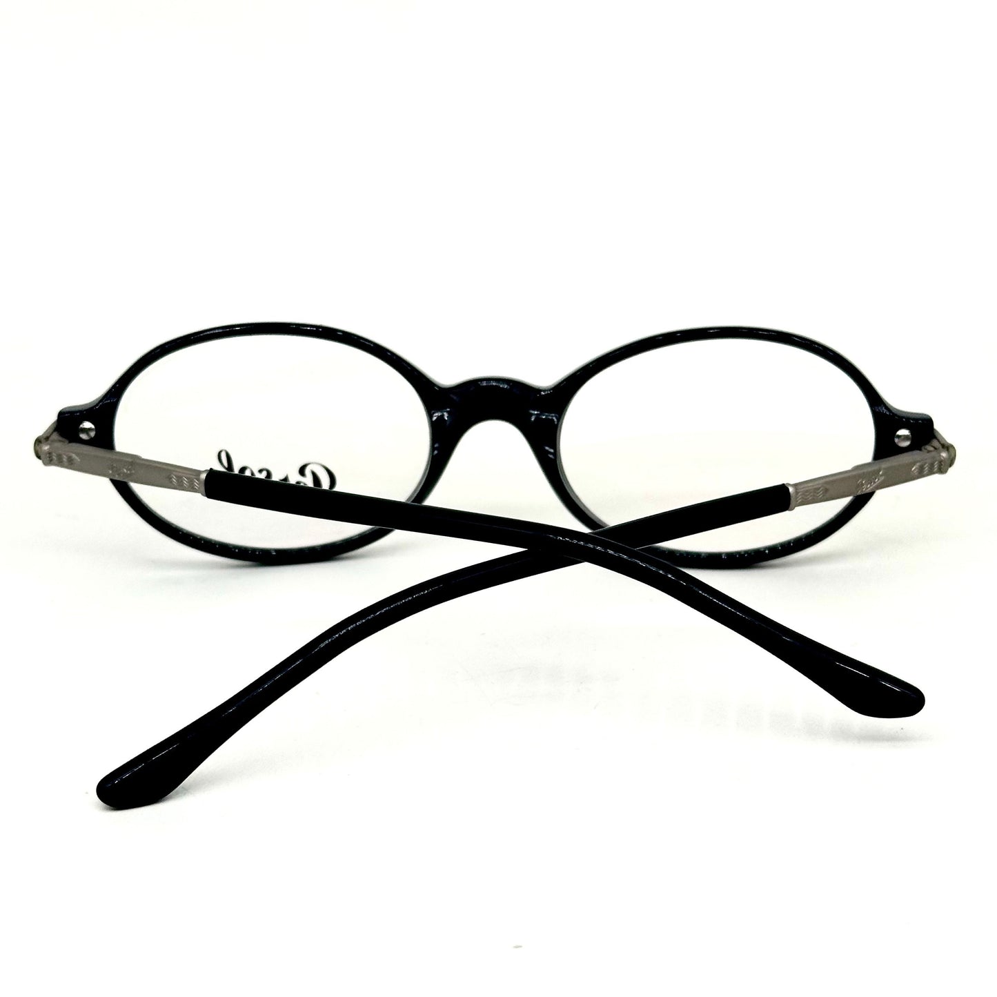 Persol Mambo cool black acetate oval eyeglasses frames hand made in Italy, 90s NoS