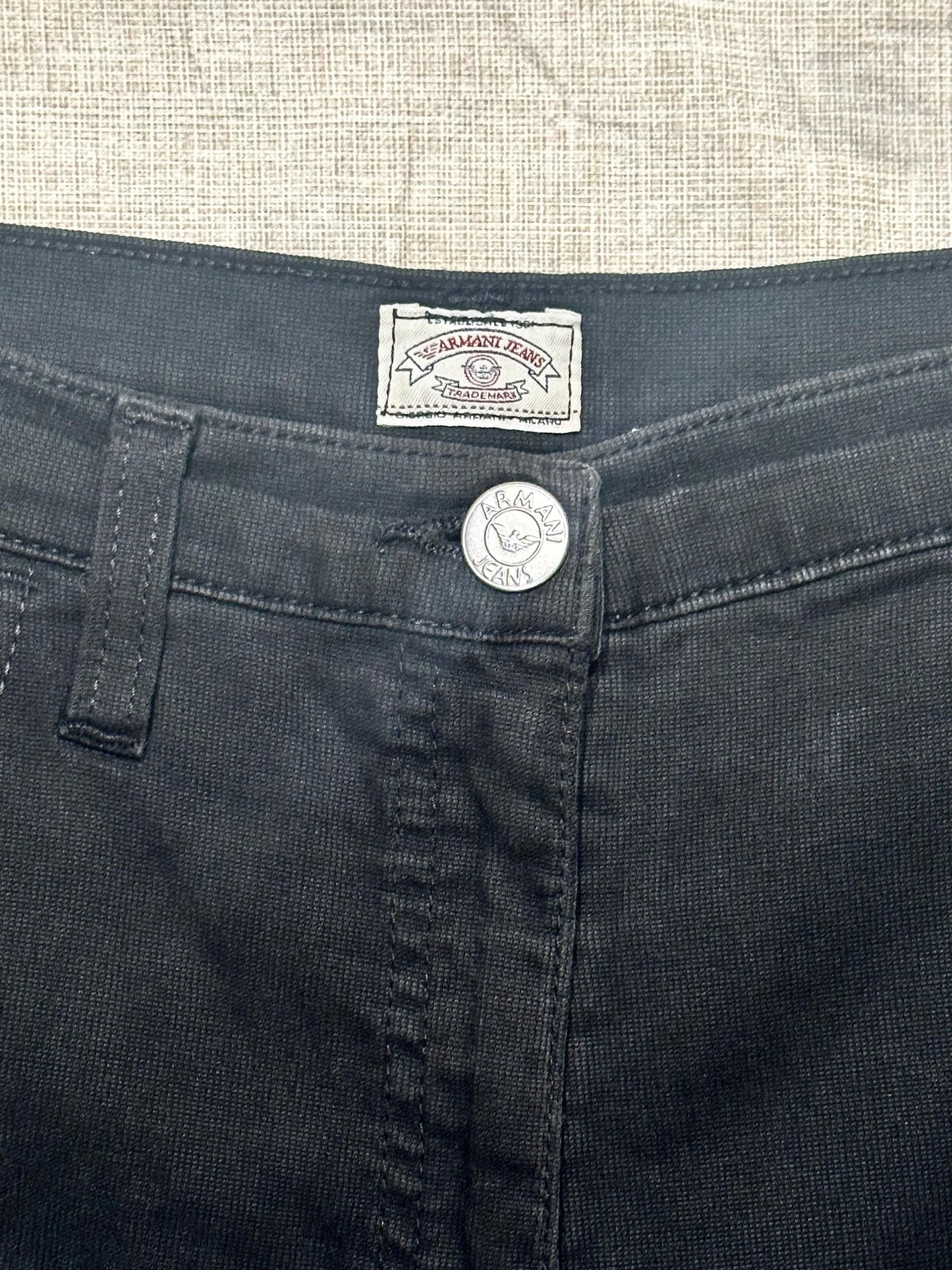 Armani Jeans Black Light Cotton Trousers size 30 90s