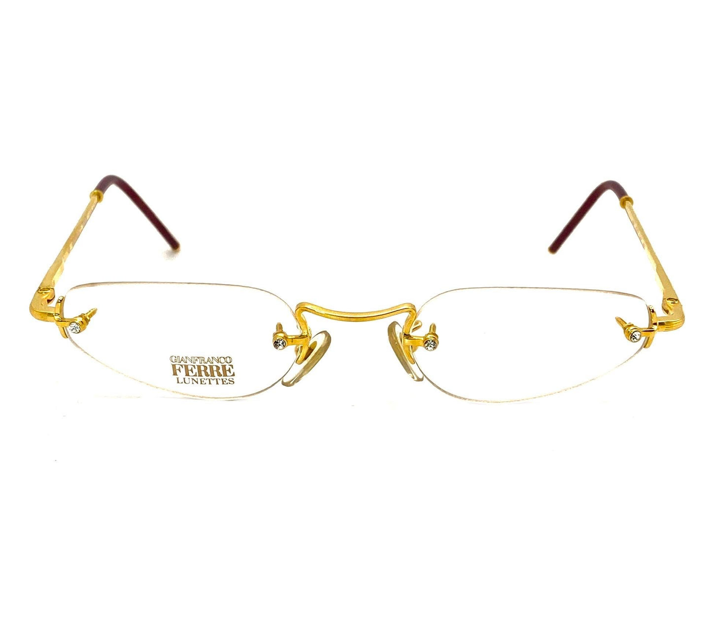 Gianfranco Ferré GFF rimless frames w Swarovski screw heads- pins, stunning and perfect 90s New Old Stock