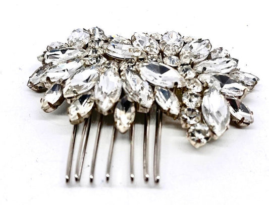 Crystal coated hair clip / comb perfect for spouses or any sparkling outfit, unique piece made by Hand